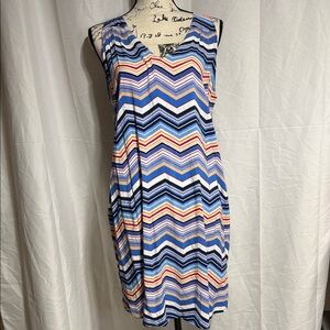 GAP Multicolor Chevron Midi Dress